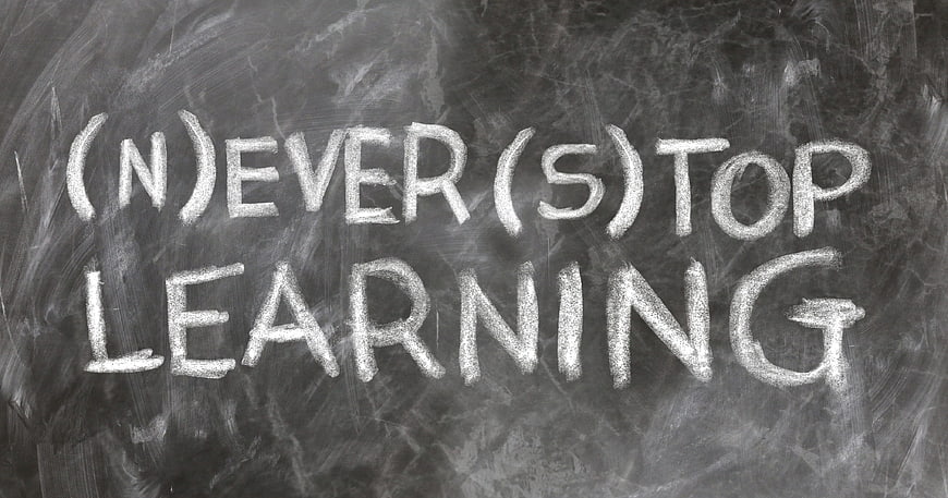 Never Stop Learning Chalkboard Text