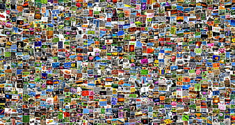 Dense Multicolored Photo Mosaic Collage Background