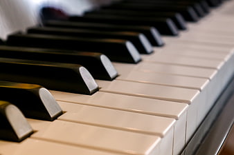 Close-up of Piano Keys with Shallow Depth of Field