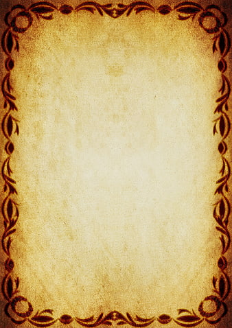 Vintage Parchment Paper Background with Decorative Brown Border