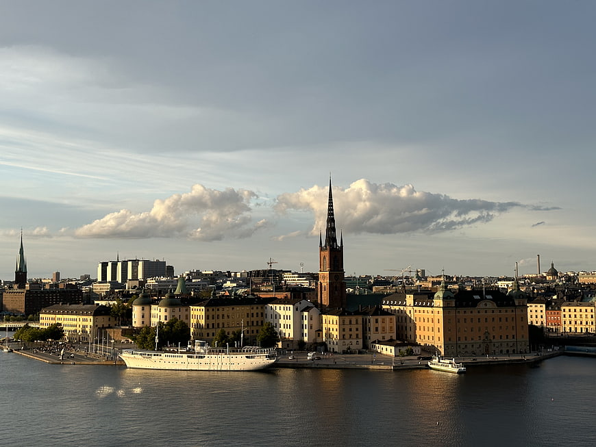Stockholm Cityscape with Riddarholmen Church and Waterfront
