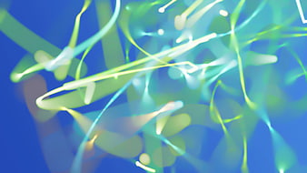 Abstract Blue and Green Neon Light Streaks Background