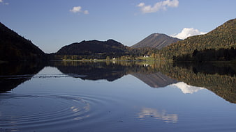 Serene Lake Reflection with Mountain Landscape in Autumn