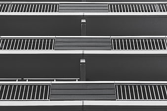 Black and white abstract modern apartment balcony architecture