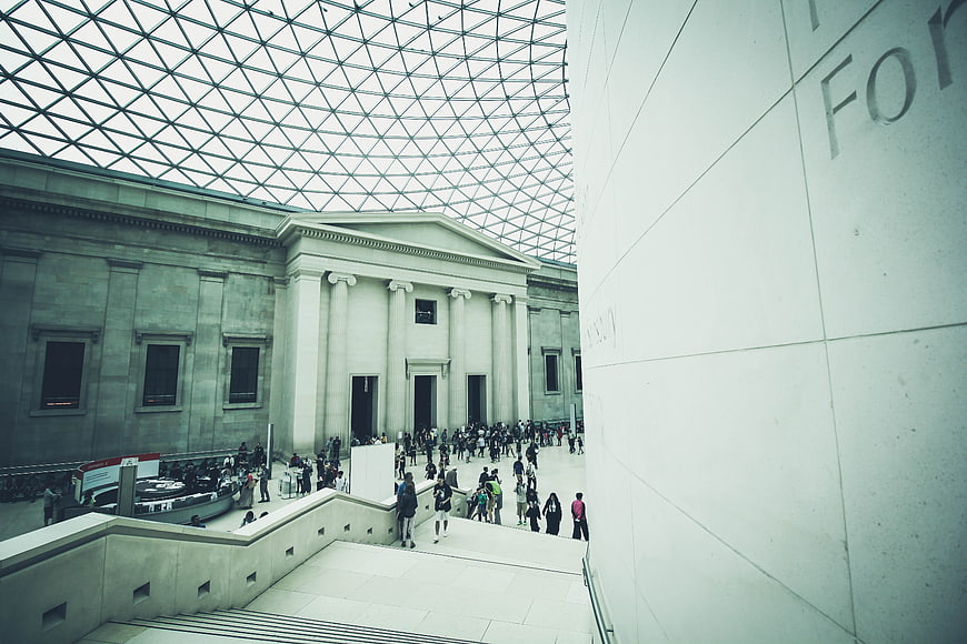 British Museum Great Court Interior with Glass Roof