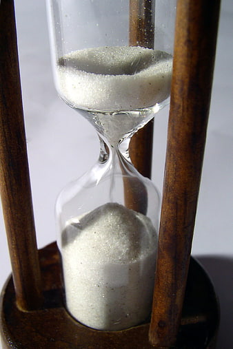 Vintage Wooden Hourglass With White Sand