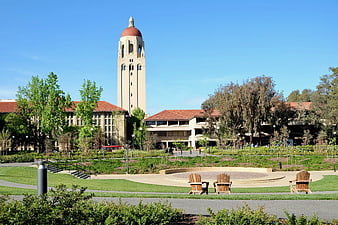 Stanford University Main Quad and Hoover Tower Landscape