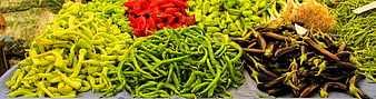 Fresh colorful vegetables at outdoor market stall