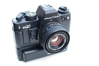 Vintage Praktica BX20 Film Camera on White Background