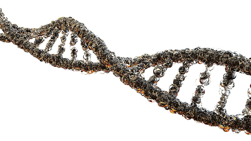 Abstract DNA Double Helix Made of Liquid Bubbles