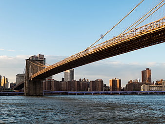 Brooklyn Bridge Diagonal View Over East River