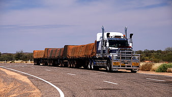 Australian Road Train Truck on Outback Highway
