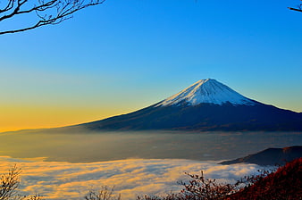 Mount Fuji Sunrise Over Sea of Clouds
