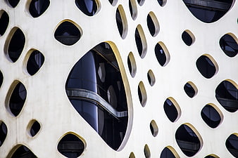 Dubai Modern Architecture Facade With Organic Window Patterns