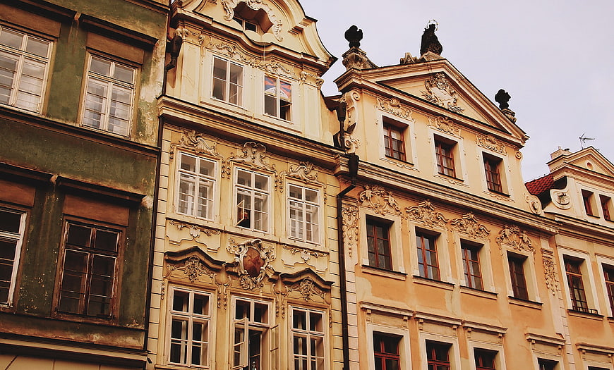 Historic European Baroque Architecture Facade