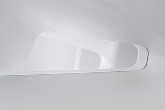 Minimalist White Architectural Detail with Curved Lines
