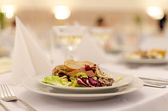 Elegant salad plate at a formal dining event