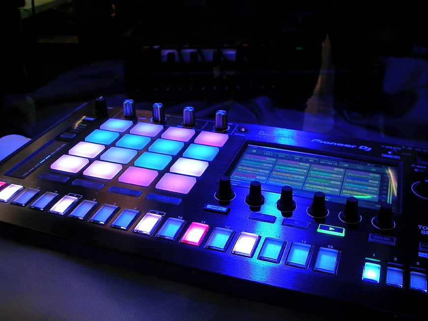 Illuminated Pioneer DJ Controller with Glowing Pads