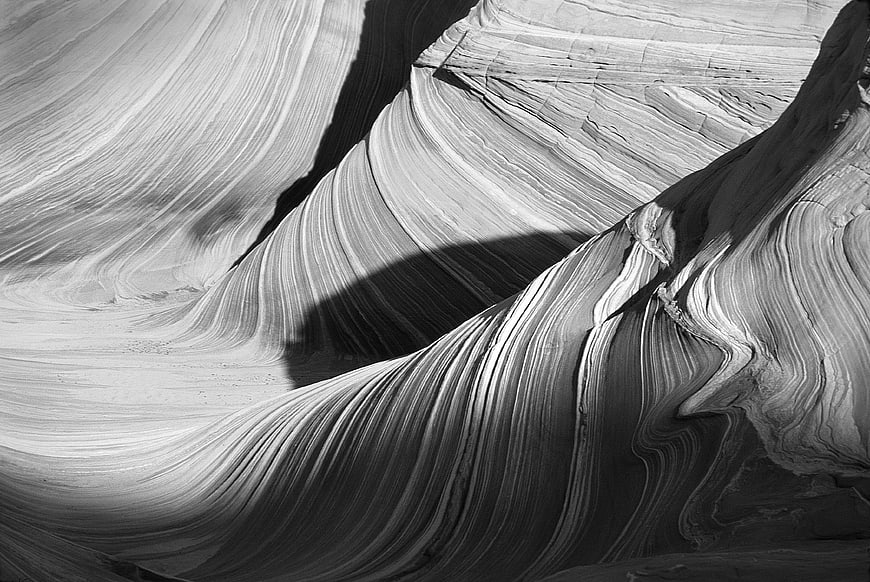 Black and White Abstract Sandstone Canyon Texture