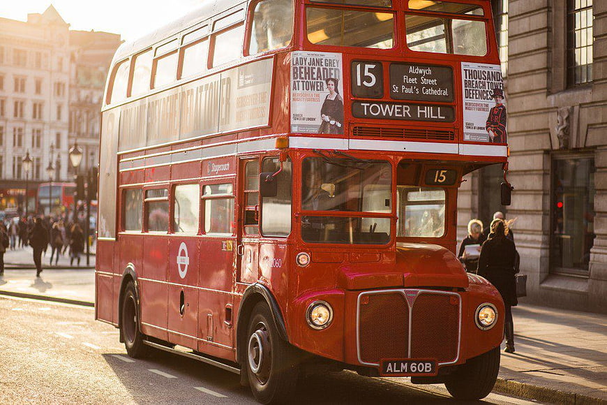 Vintage Red Double-Decker Bus in London