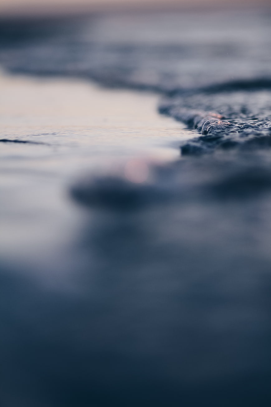 Abstract Blue Ocean Waves with Shallow Depth of Field