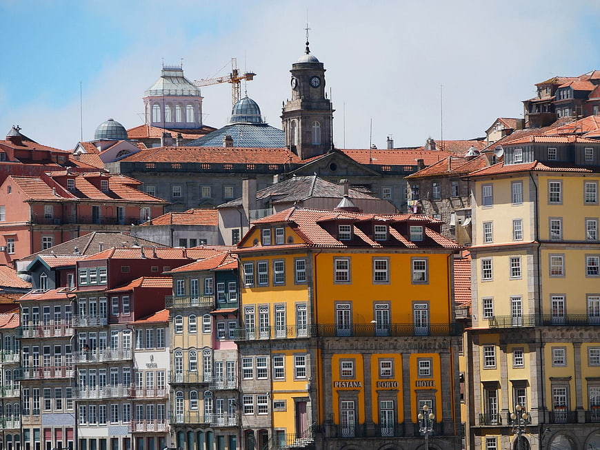 Colorful historic buildings in Porto, Portugal cityscape
