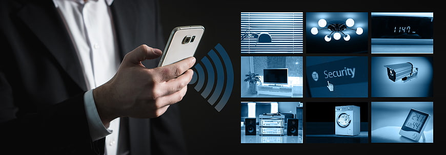 Smart Home Automation Concept With Smartphone Control And Device Grid
