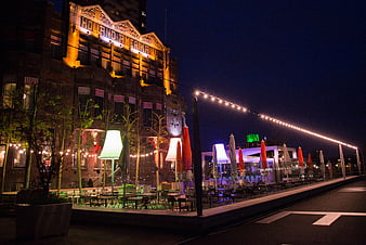 Holland America Line Building Rotterdam Night Terrace