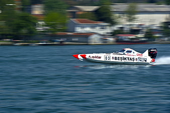 Beşiktaş Racing Powerboat Speeding on Water