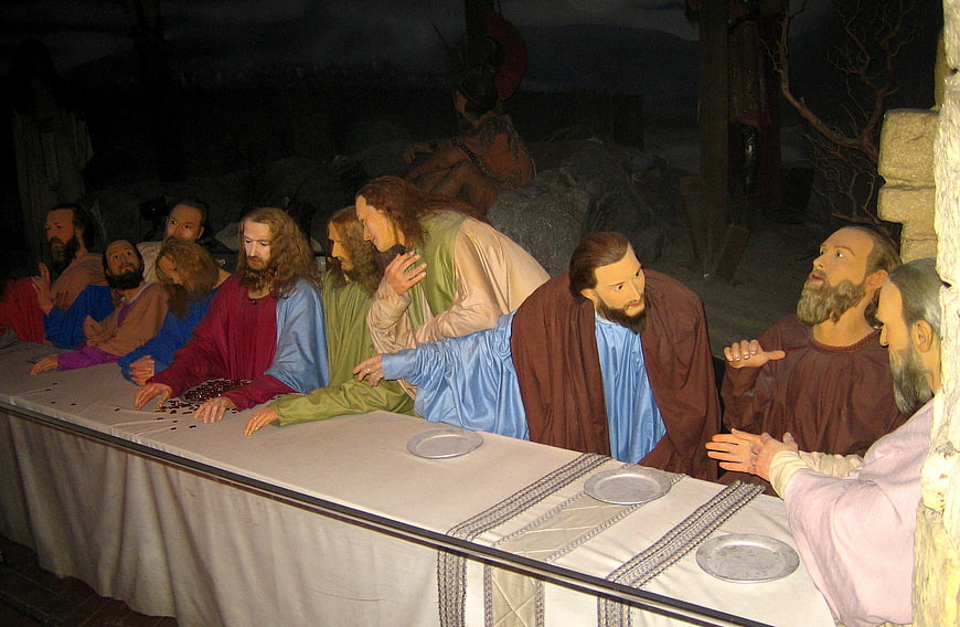 Wax Museum Display of The Last Supper with Jesus and Apostles