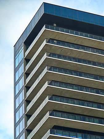Modern Concrete and Glass Apartment Building Facade