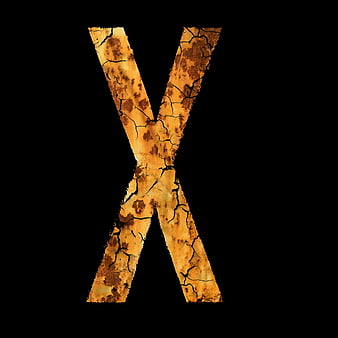Rusty Letter X Texture On Black Background