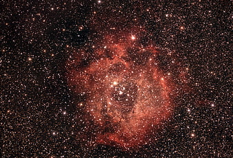Stunning Red Emission Nebula in Deep Space