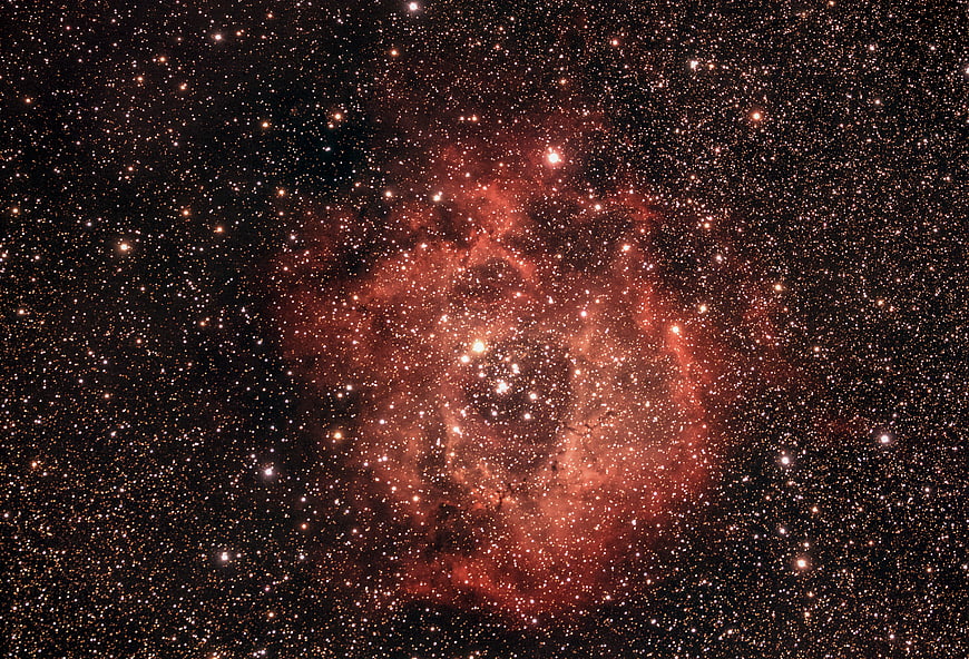 Stunning Red Emission Nebula in Deep Space