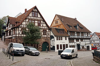 Traditional Half-Timbered Houses in Eisenach, Germany