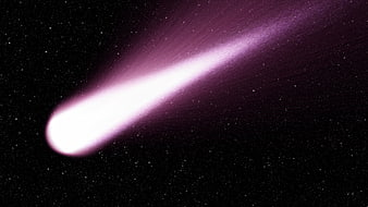 Purple Comet Streaking Through Starry Space