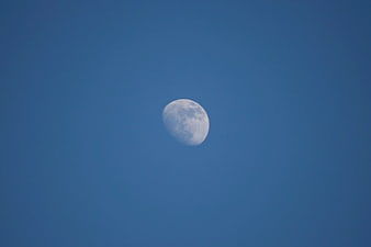 White Moon in Blue Sky