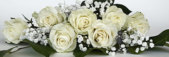 White Roses and Baby's Breath Wedding Bouquet with Angel Ornament