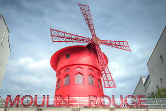 Red Moulin Rouge Windmill in Paris