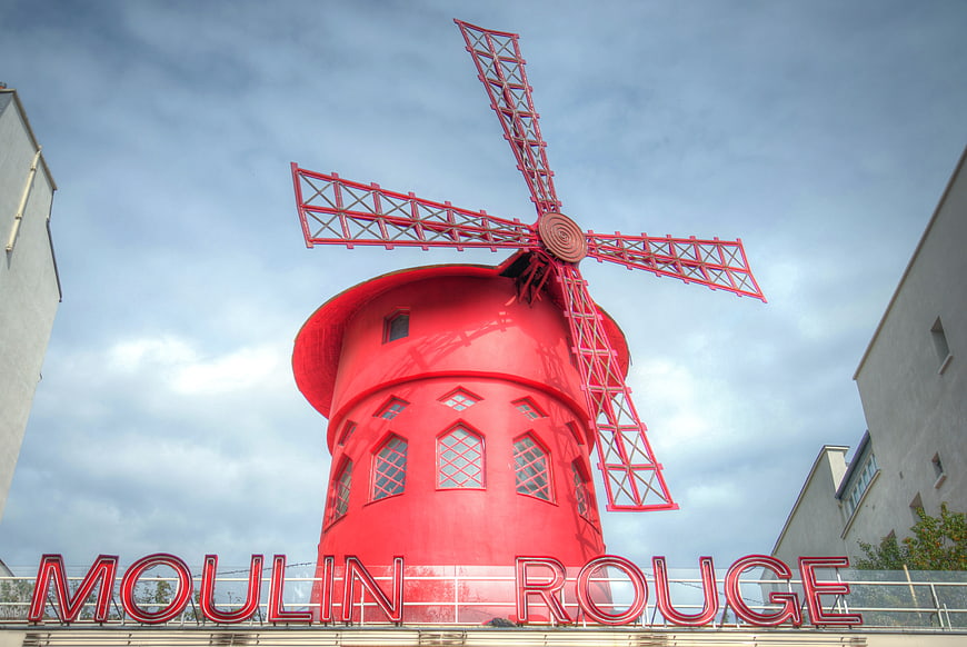 Red Moulin Rouge Windmill in Paris