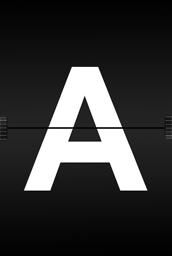 Minimalist white letter A on dark background with horizontal line