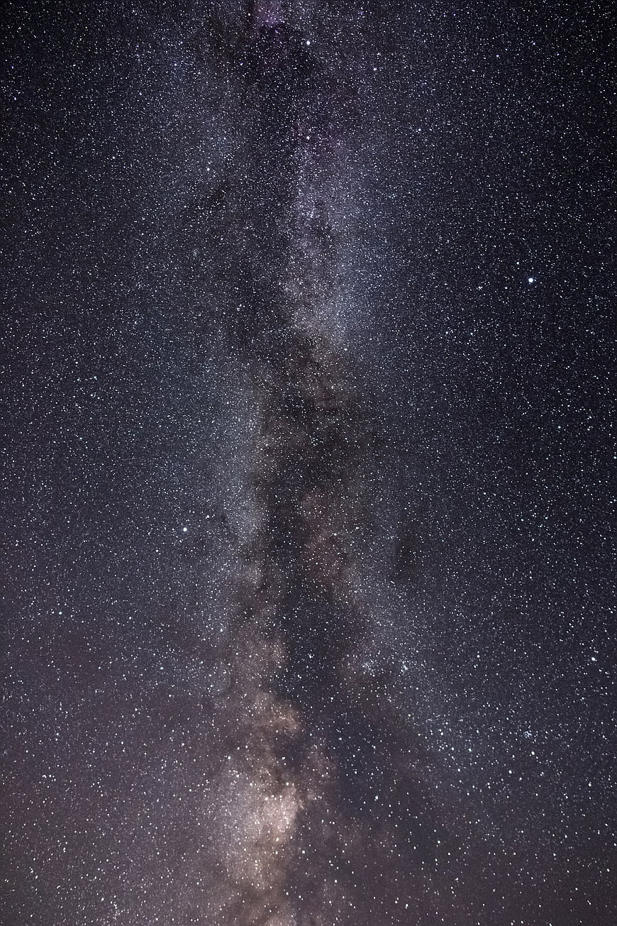 Vertical Milky Way Galaxy in Starry Night Sky
