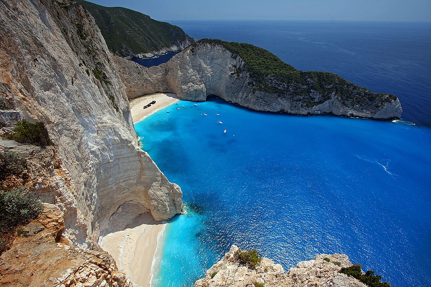 Aerial View of Navagio Shipwreck Beach, Zakynthos, Greece