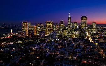 San Francisco Skyline at Dusk with Transamerica Pyramid