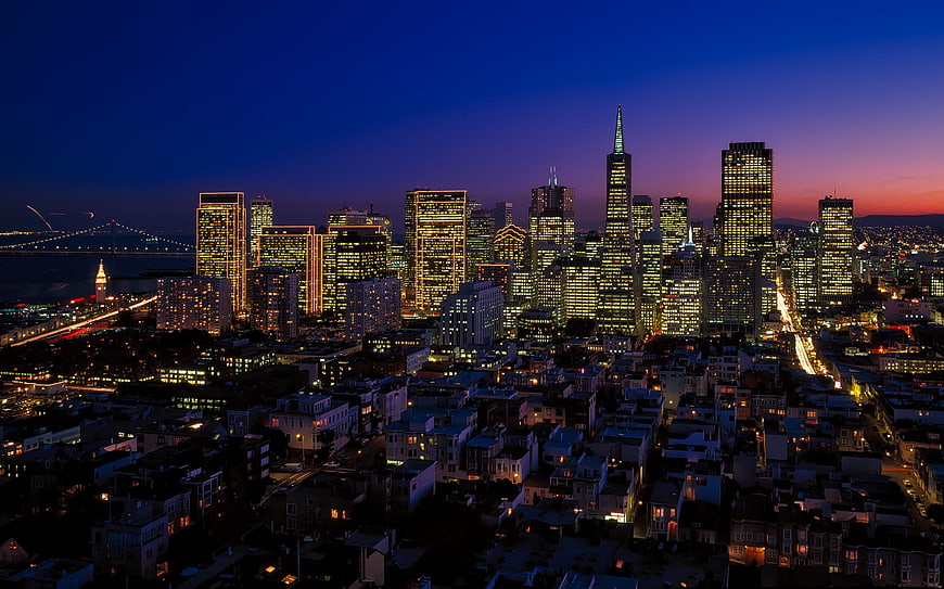 San Francisco Skyline at Dusk with Transamerica Pyramid