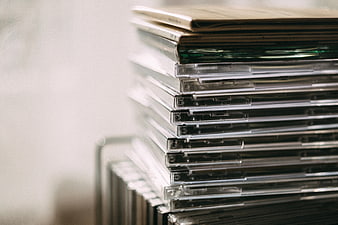 Stack of CD Cases with Copyspace