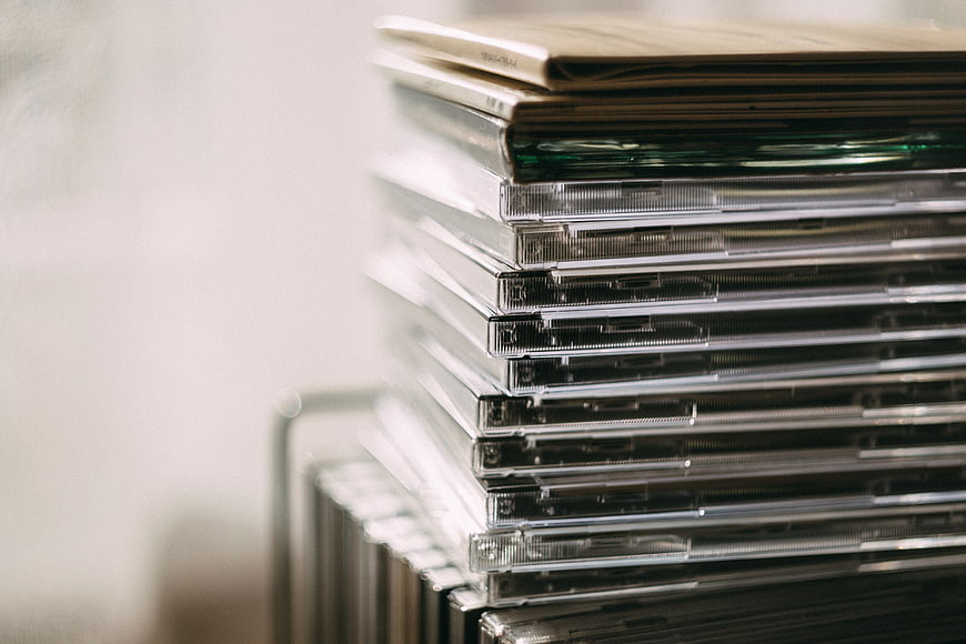 Stack of CD Cases with Copyspace