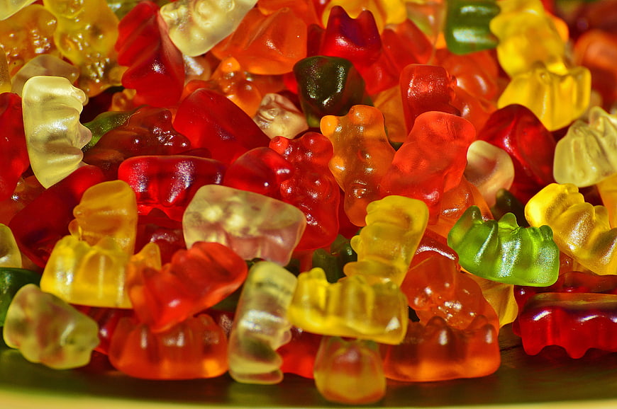 Colorful Gummy Bears Candy Close-Up