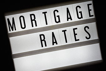 Mortgage Rates Text on Lightbox Display