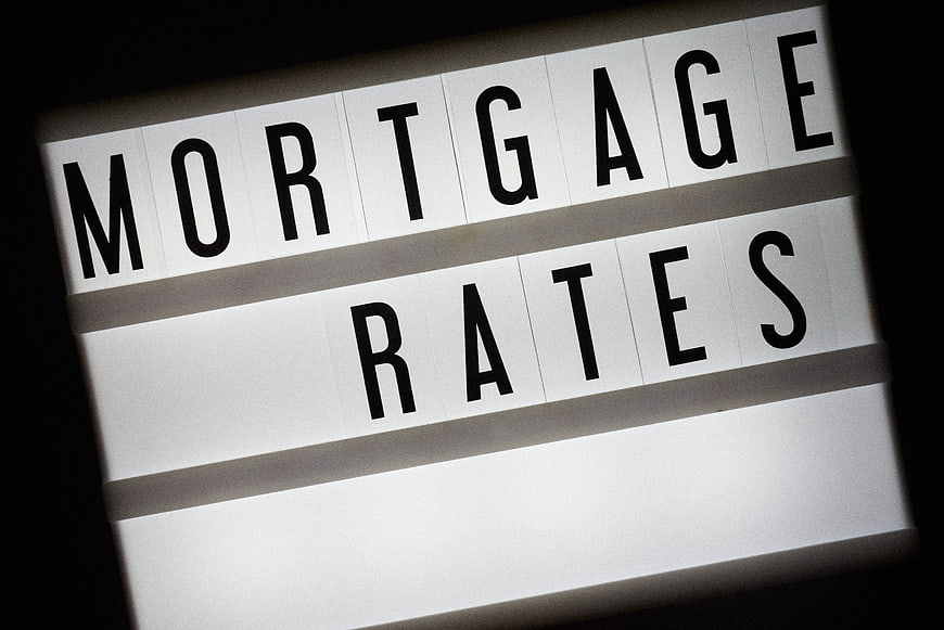 Mortgage Rates Text on Lightbox Display